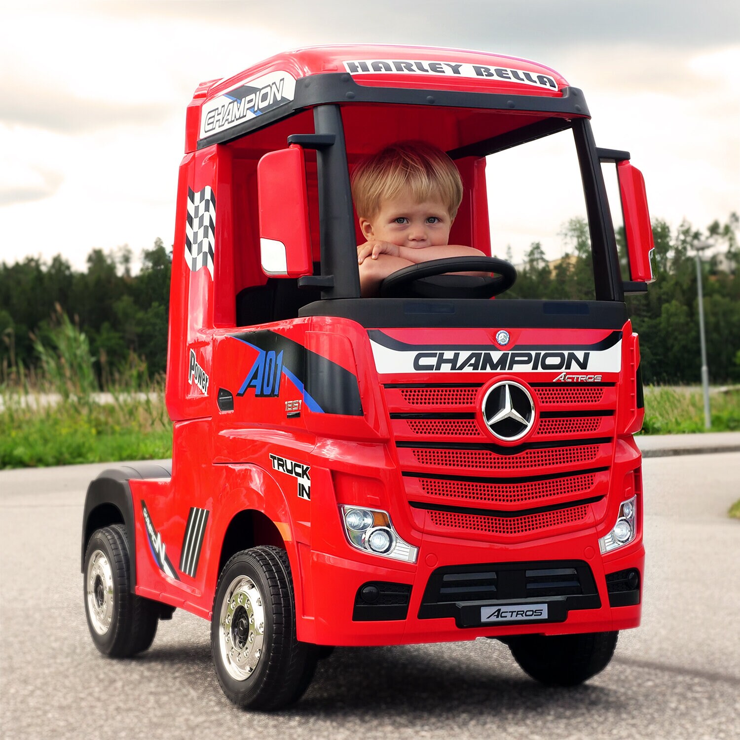 El Lastebil Mercedes Actros 4WD - Rød