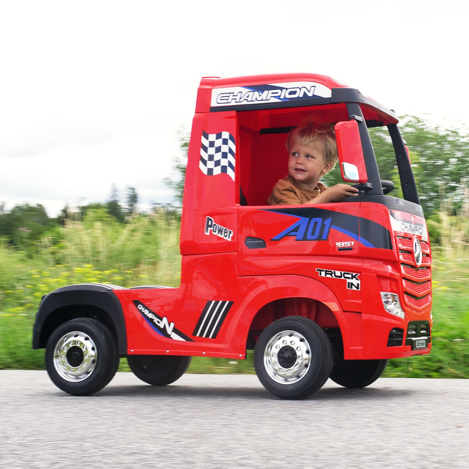 El Lastebil Mercedes Actros 4WD - Rød