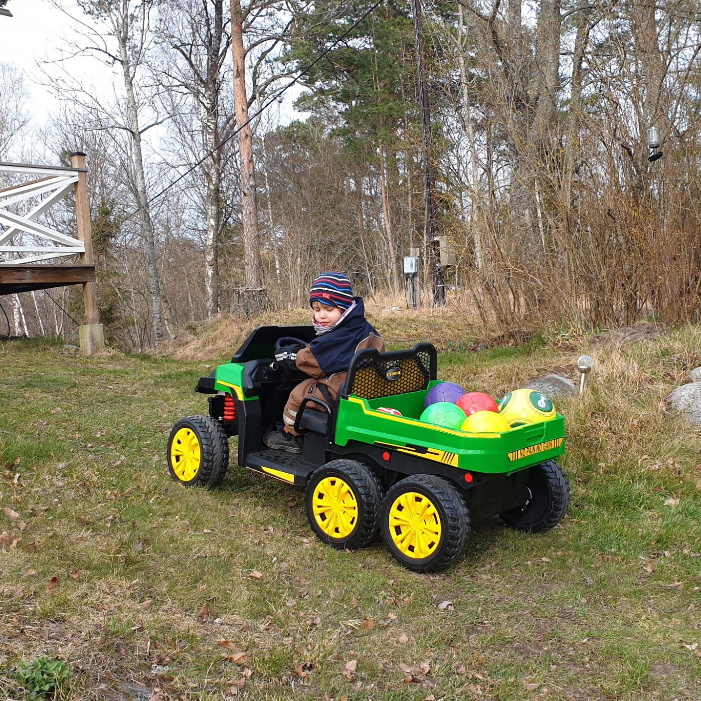 Elbil Truckster 4WD 12V - Grønn-Grå