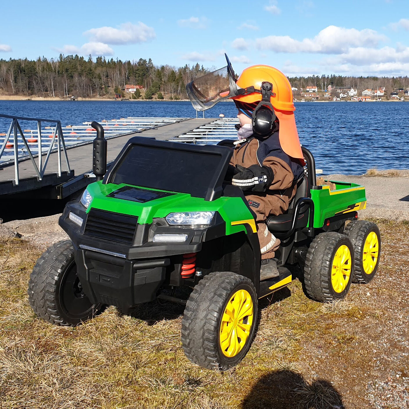 Elbil Truckster 4WD 12V - Grønn-Grå